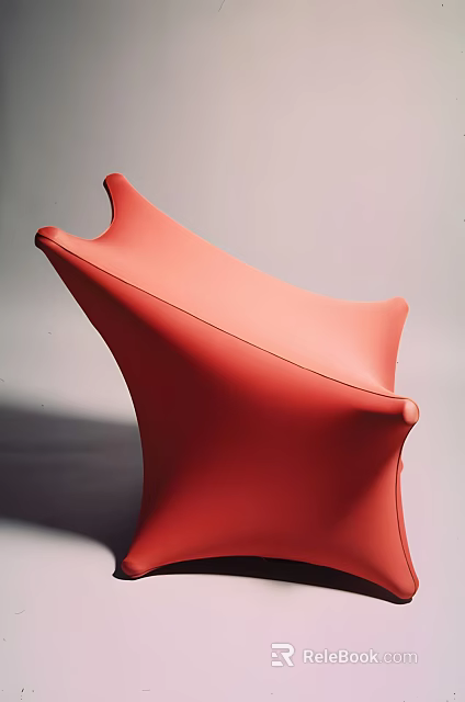 Red Modern Curved Design Sleek Accent Chair For Stylish Interior Spaces 3d model 