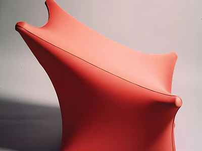 Red Modern Curved Design Sleek Accent Chair For Stylish Interior Spaces 3d model