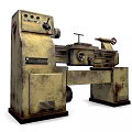 Sturdy Industrial Lathe Machine with Control Panel Rotating Parts and Heavy Duty Base