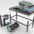 Modern Mechanical Equipment With Mobile Platform Wheels Control Panel And Components 3d model