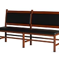 Sturdy Public Benches With Wooden Frame And Black Seats For Public Spaces