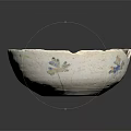 Decorative Ceramic Bowl With Blue And White Vine Flower Patterns For Furniture Decoration