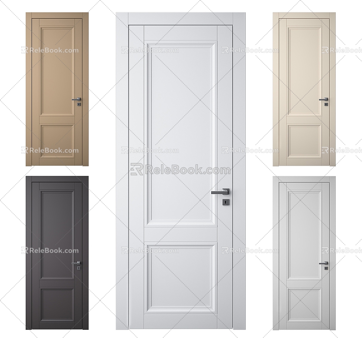 Jane Ou door single door 3d model