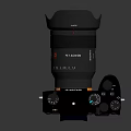 Professional Digital Camera Body With Attached Lens Control Dials And Viewfinder