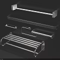 Modern Stainless Steel Bathroom Accessories With Towel Rack Shelf And Hooks