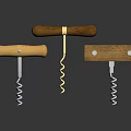 Hardware Tools Corkscrews in Different Designs with Wooden Handles and Metal Spirals