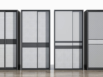 Modern Wardrobe Closet Cabinet Door Combination 3d model