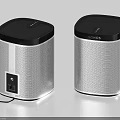 Sonos Wireless Speakers With Modern Silver Black Design And Mesh Grille