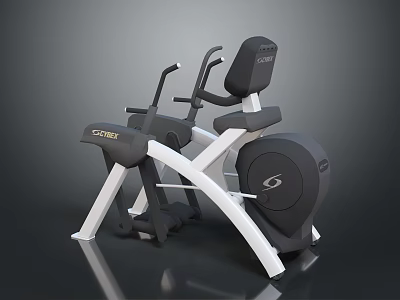 Core Black And White Elliptical Trainer With Comfortable Seat And Stable Frame For Home Gym 3d model