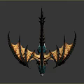 Game Movie Character Dragon With Orange Black Wings Blue Eyes And Detailed Scales
