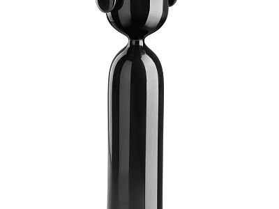 Black Sleek Decorative Ornament Set Featuring Tall Slim Body And Top Decor Details For Home 3d model