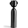 Black Sleek Decorative Ornament Set Featuring Tall Slim Body And Top Decor Details For Home