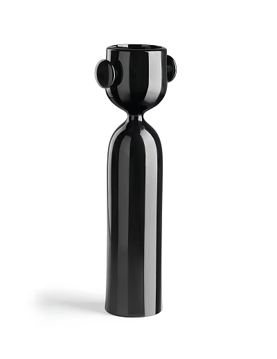 Black Sleek Decorative Ornament Set Featuring Tall Slim Body And Top Decor Details For Home 3d model