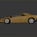 Yellow Classic Sports Car with Sleek Design Shiny Finish Alloy Wheels and Reflection