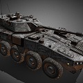 armored vehicle tank self-propelled howitzer wheeled armored vehicle 3d model