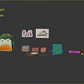 Colorful Children's Life Supplies With Penguin Backpack Stickers Building Blocks And Small Toys