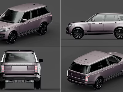 Lavender Range Rover SUV Exterior Design Showcased In Multiple Angles 3d model