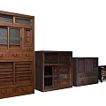 Wooden Console Cabinet And Side Cabinet With Storage Drawers Glass Doors Modern Design