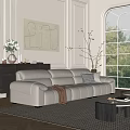 Mid-ancient style sofa coffee table combination 3d model