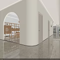 Modern Beauty Hair Salon Lobby With Bright Lighting Marble Floor Green Plant And Reception Desk