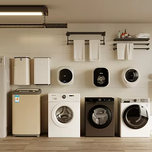 Washing machine towel rack shoe washing machine sweeping robot vacuum cleaner 3d model