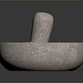 Stone Mortar and Pestle for Grinding Spices and Herbs in Home Kitchen