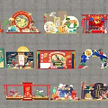 Traditional Chinese Festive Decorative Ornaments With Cultural Elements And Colorful Designs