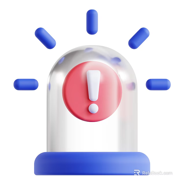 Outdoor Light With Transparent Cover Red Exclamation Mark And Blue Accents 3d model 