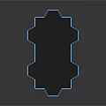 Future Architecture Design With Geometric Structure Blue Illuminated Layers And Reflective Surface