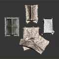 Stylish Furniture Pieces With Various Patterned Textured Fabric Covers In Green Beige And White