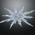 Snowflake Shaped Urban Architectural Layout With Radial White High Rise Buildings And Central Blue Area