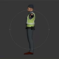 Man Wearing High Visibility Safety Vest and Cap Standing with Arms Outstretched