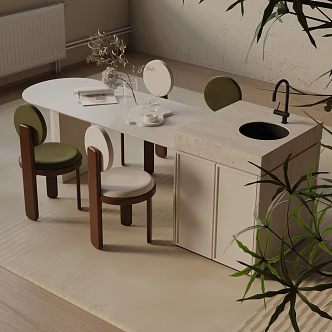 Modern table combination 3d model