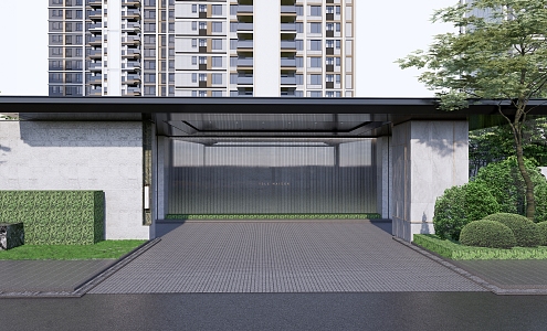 Modern Gate Residential District sub-entrance gate house 3d model