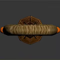 Handmade Woven Ring Wind Chime With Orange Beads Wooden Bar And Metal Pendant