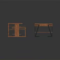 Various Wooden Storage Shelves And Tables With Metal Frames And Tiered Designs