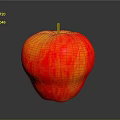 Fresh Red and Yellow Apple With Shiny Surface on Gray Background