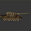 Detailed Military Tank Model With Camouflage Pattern Gun Barrel And Tracks