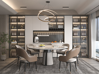 Light Luxury Restaurant 3d model