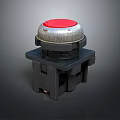 Round Red Button Switch With Black Base And Silver Edge For Equipment