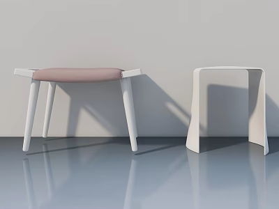 Modern Minimalist Hinged Door with Smooth Surface and White Frame in Interior Space 3d model