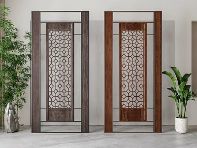 New Chinese-style screen partition 3d model