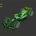 Black White Orange Formula 1 Car With Dragon Logo Number 9 And Colorful Wheels