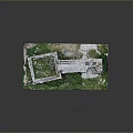 Ancient Stone Ruins Model With Arch Structure And Grass Covered Walls
