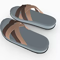 Casual Slippers With Gray Sole And Brown Dark Brown Crisscross Straps For Comfortable Daily Wear