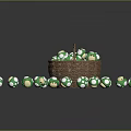 Green Mushrooms with White Spots in Brown Wicker Basket and Scattered Around on Dark Background