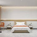 Modern Hotel Room Interior with Comfortable Bed Nightstands Accent Chairs and Soft Lighting