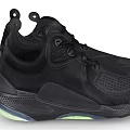 Black Modern Athletic Shoes With Breathable Mesh And Cushioned Sole Design