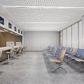 Hospital Outpatient Clinic Interior With Reception Desk Waiting Chairs And Paneled Walls