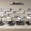 Minotti Washbasin Collection Featuring Various White And Grey Designs And Styles